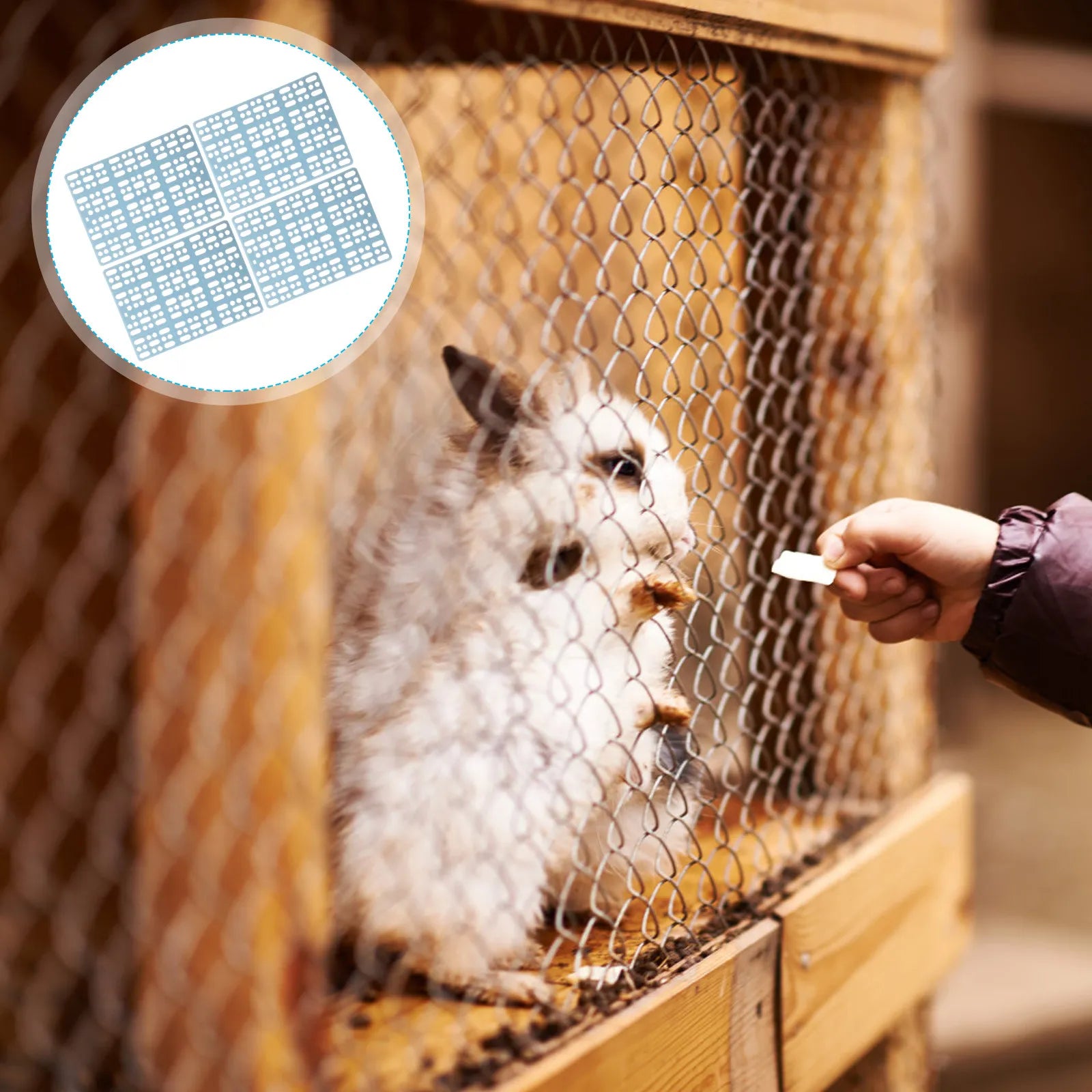 4Pcs Pads Premium Plastic Bunny Cage Mats Hollow Design for Urine Drainage Cuttable Spliceable Wear-Resistant Pet Qme Default Title