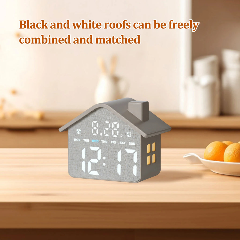 LED Electronic Table Clock USB Charging Multi-Functional House Clocks Creative Bedside Ornaments for Home Office Desk Decoration Qme