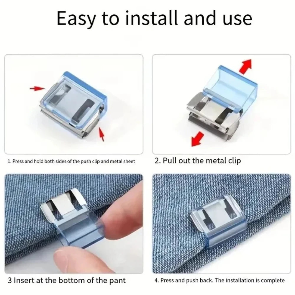 4/6/10pcs Invisible Clothing Fastener Clips No Sew Hem Holder Anti-Drag Trouser Tool Practical for DIY Clothing Craft Work Qme