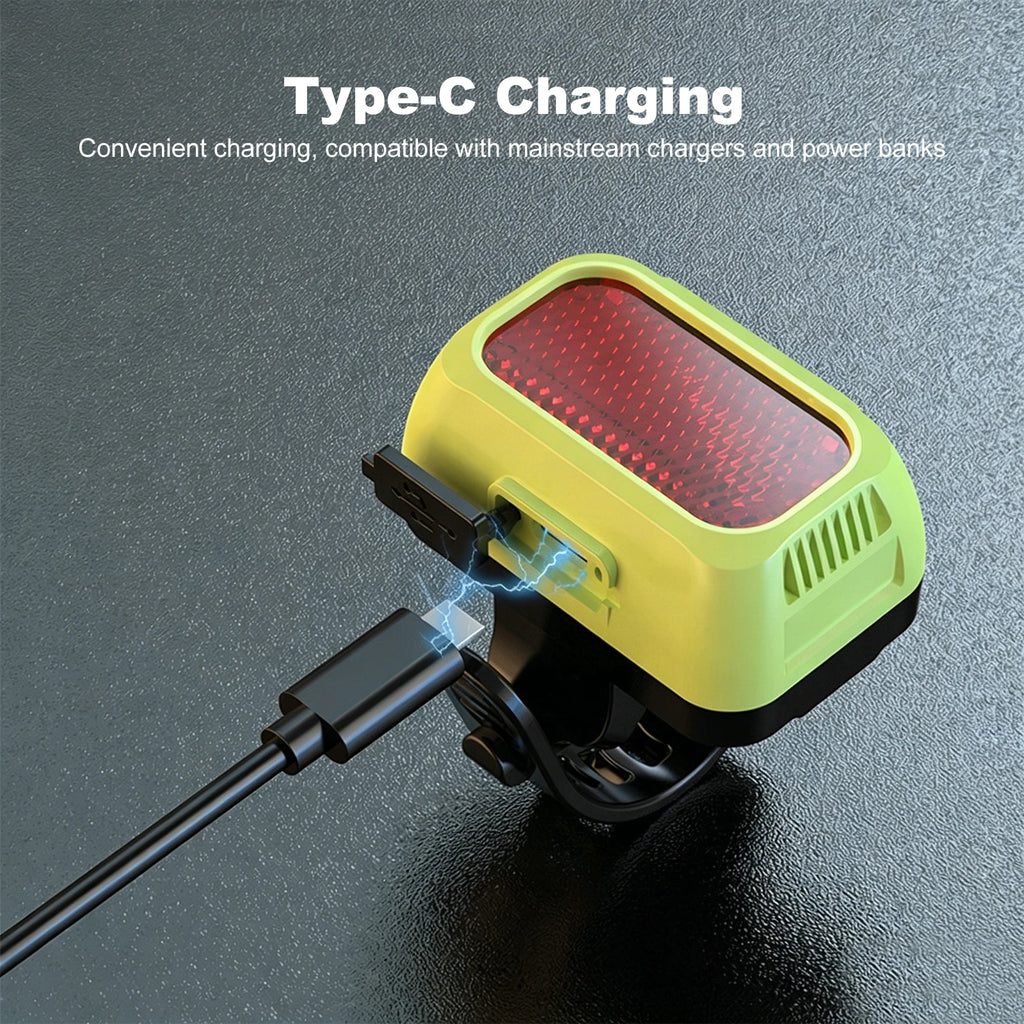 Type-C Powered Led Tail Light Compact Design Mountain Bike Lamp Easy Install for Experience Night Road Trips Camping Adventures Qme