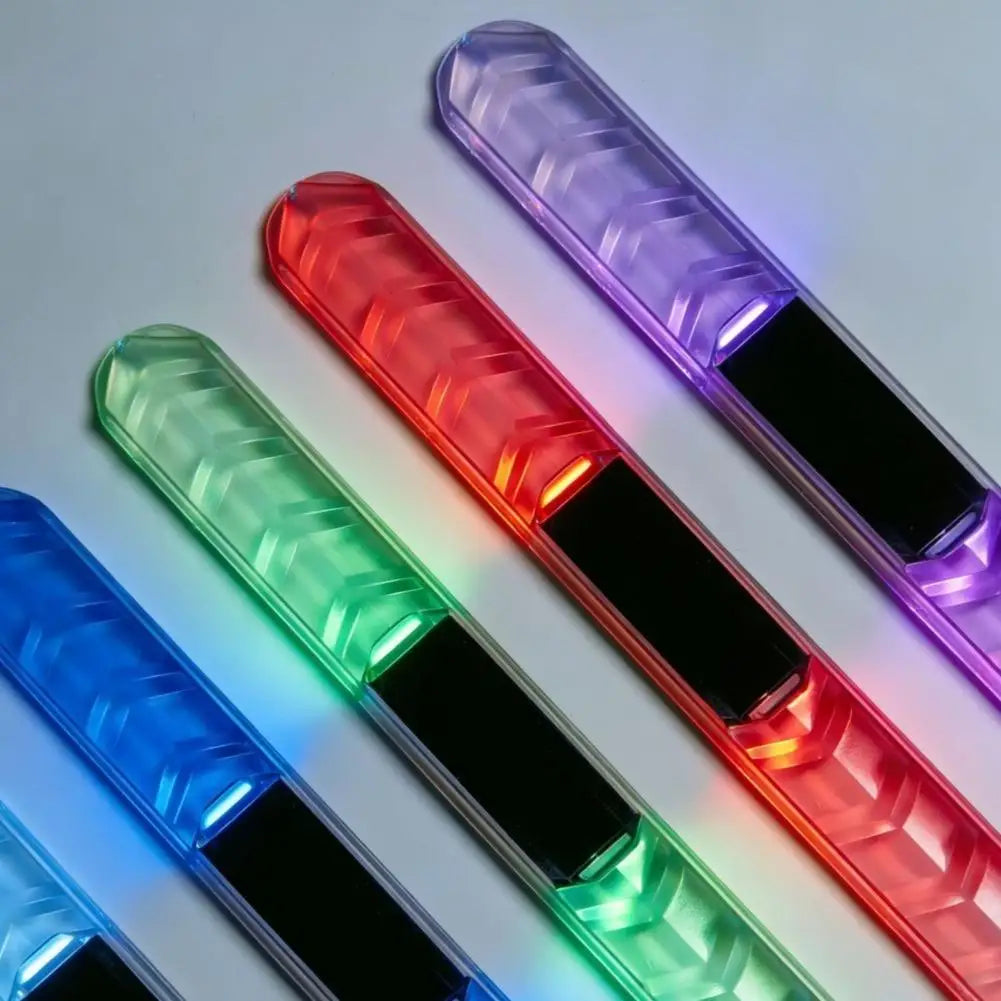 5-Color RGB Car Door Light Bar Solar Warning Charging Vibration Qme