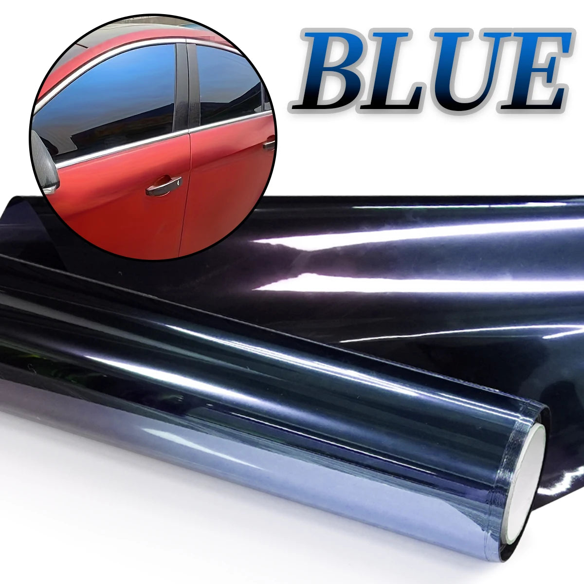 Gradient Solar Window Tint Film Color Changing Film Car Sun Shade Front Windshield Sunshade Protector Heat Insulation Universal Qme Blue 50cmX1M