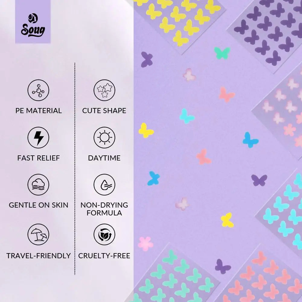 120-420 Counts Cute Colorful Butterfly Heart Star Shape Acne Pimple Qme