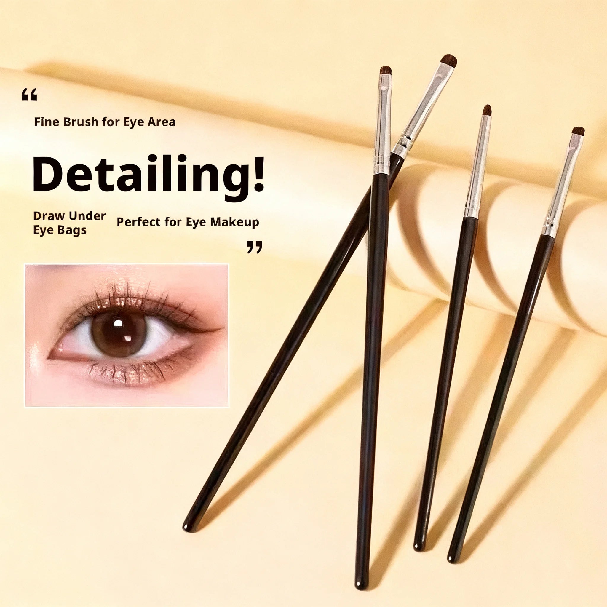 Detail Eye Makeup Brushes Eyeshadow Eyeliner Brush Powder Gel Cream Qme
