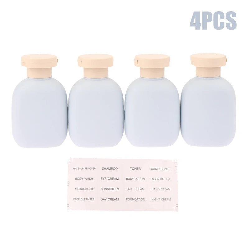2 Refillable Squeeze Bottles Flip Cap Travel Reusable Plastic Qme Blue 4PCS