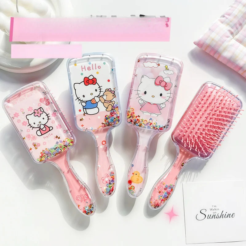 Hello Kitty Cute Cartoon Massage Cushion Comb Shake-Shake Comb, Square Curling Comb Qme