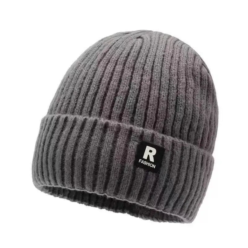 Winter Thick Beanie Hat Fleece Lined Men Women Solid Knitted Wool Qme Gray One size