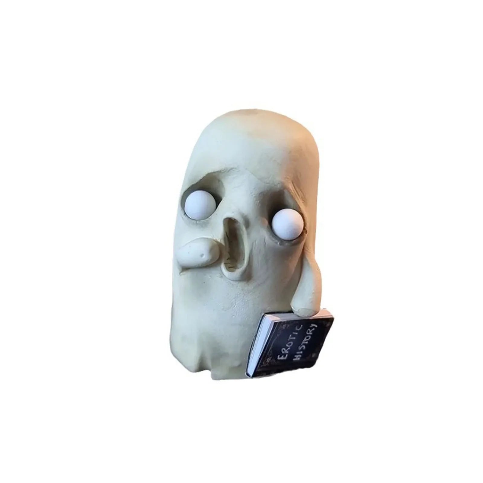 Halloween Horror Ghost Reading Book Resin Ornaments Funny Cute Little White Ghost Accessories Halloween Party Supplies Qme