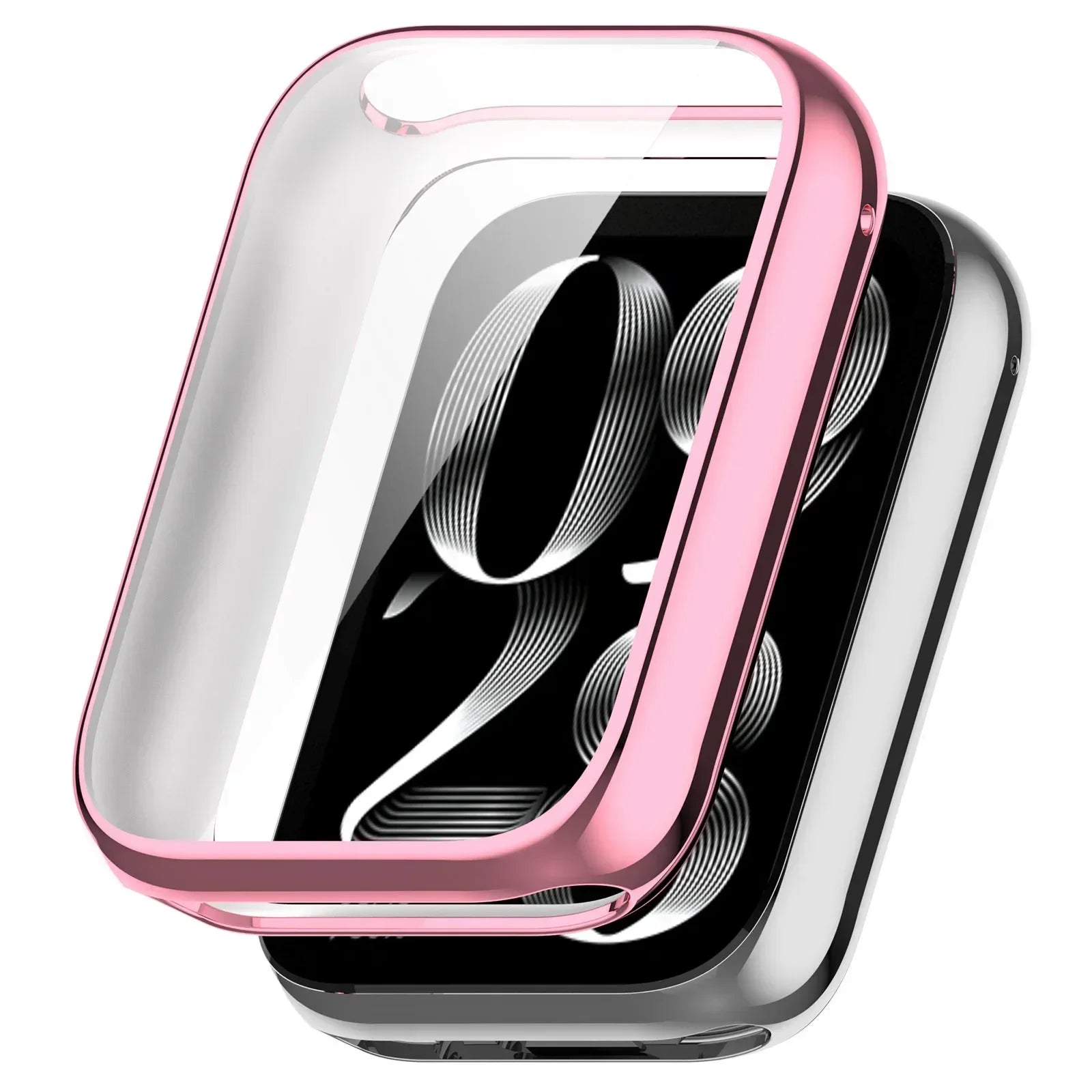 Strap+case for Xiaomi Mi Band 8 Pro Strap Smart Band Protective Case Silicone Wristband Bracelet for Miband 8Pro Qme Pink Case Mi Band 8 Pro