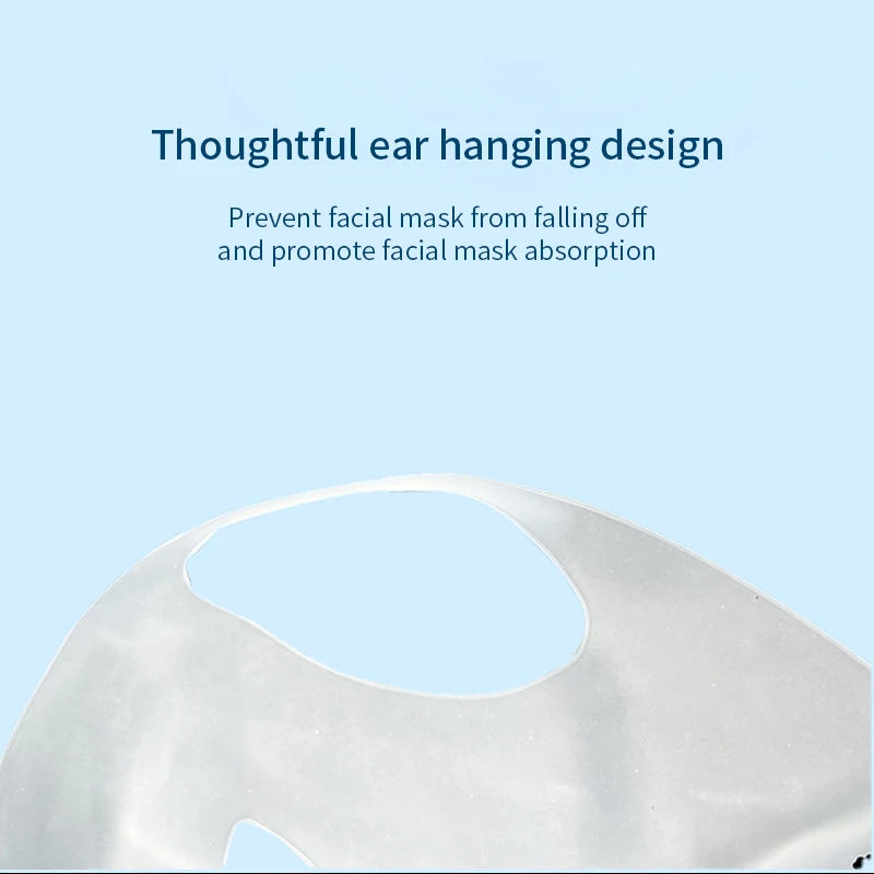 3D Silicone Mask Face Women Skin Care Tool Hanging Ear Gel Sheet Qme