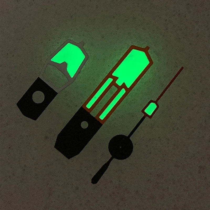 Modified Watch Accessories Orange Red White Color Matching Hands Green Luminous Hands for NH35/36/4R7S Movement Qme