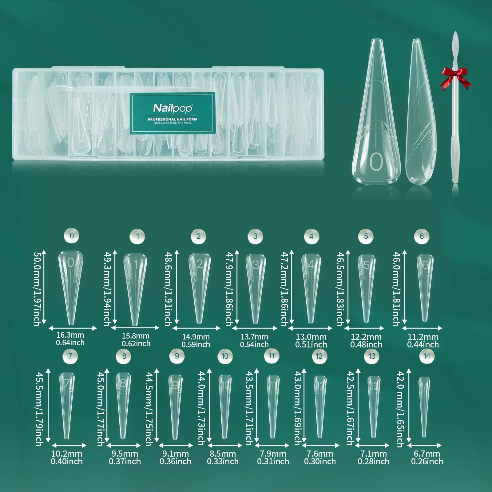 Nailpop 6in1 French Nail Dual Form 6 Shapes Reusable Gel Extension Qme 33-Clear 150