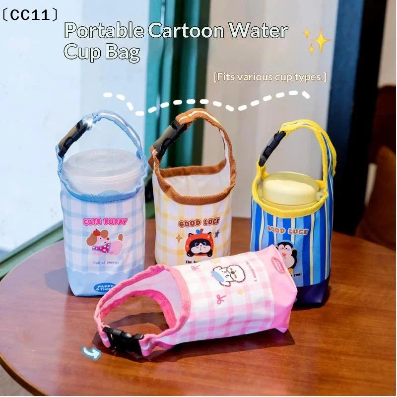 Water Bottle Carrier Bag Adjustable Buckle Baby Stroller Cup Holder Qme