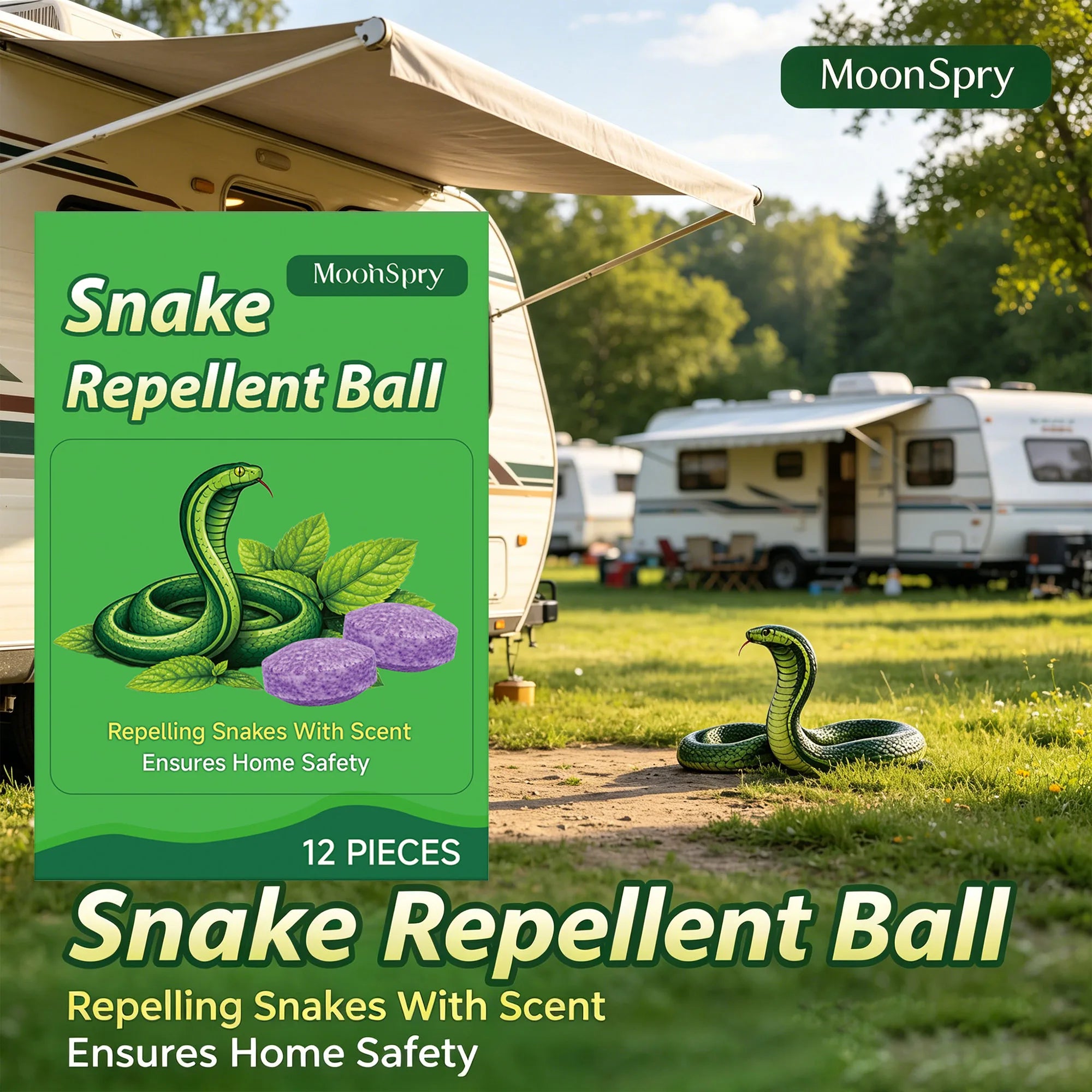Outdoor Snake Repellent Snake Deterrent Set Repelling Snakes Long-Lasting Protection Natural Smell Pet & Kid Safe Pest Deterrent Qme