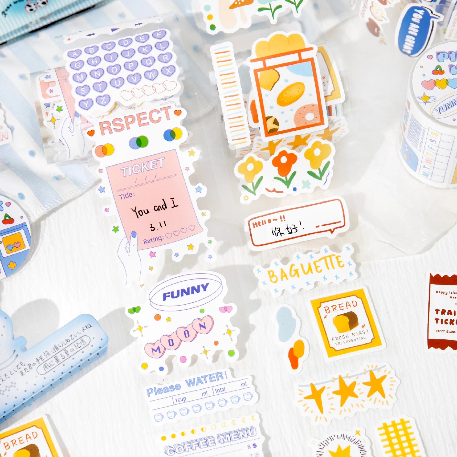 200cm/Roll Cartoon Cute Style Cloud Series Making Tapes School Stickers DIY Scrapbook Sticker Decor Planner Korean Stationery Qme