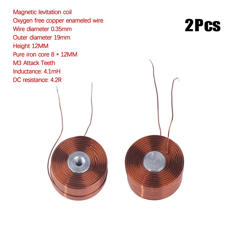 2-Pack Magnetic Levitation Coil 100 System Copper Wire Iron Core Qme onesize