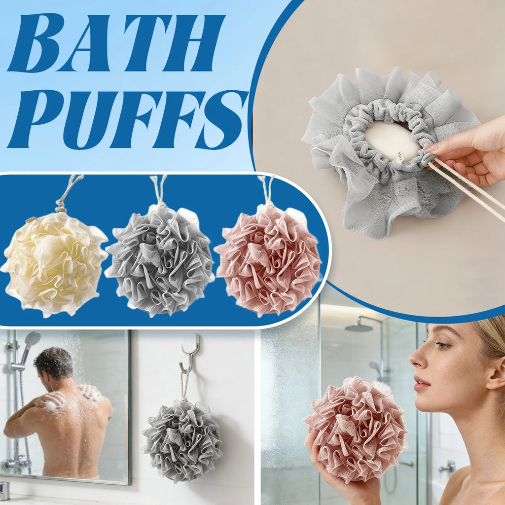 Soft Bath Scrub Bath Ball Body Clean Bath Puff Bathroom Supplies Multi-purpose Scrubbing Bubble Shower Mesh Sponge Qme