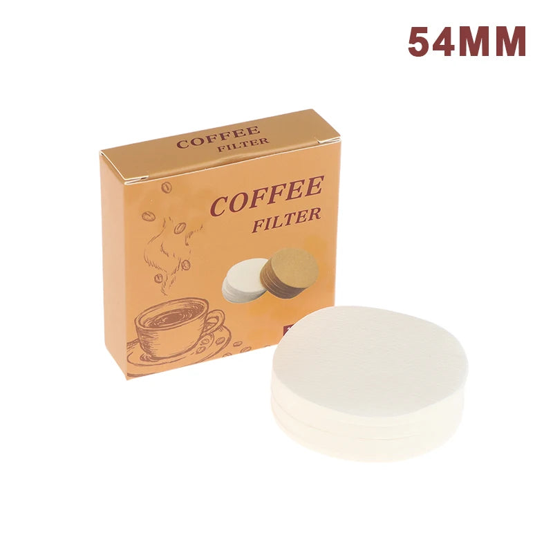 100Pcs Coffee Filter Paper Espresso Paper Filters 54/56/60/62/64/68MM Puck Screen For Machine Tools Qme White 54mm
