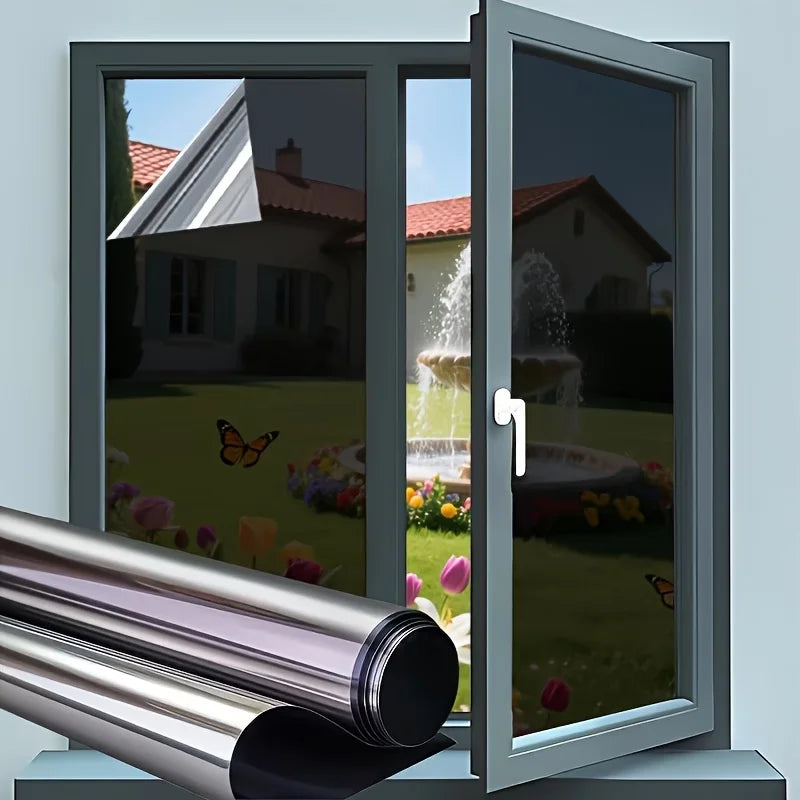 One-Way Window Film With Heat Insulation Sun Protection And Privacy Protection Functions Suitable For Living Room And Kitchen. Qme 40cmX3m huiyin
