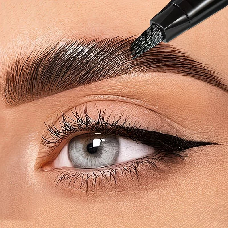 Dual-Effect Quick-Result Waterproof Eyebrow Pencil Waterproof, Long-lasting Color That Resists Smudging Natural Wild Eyebrow Qme