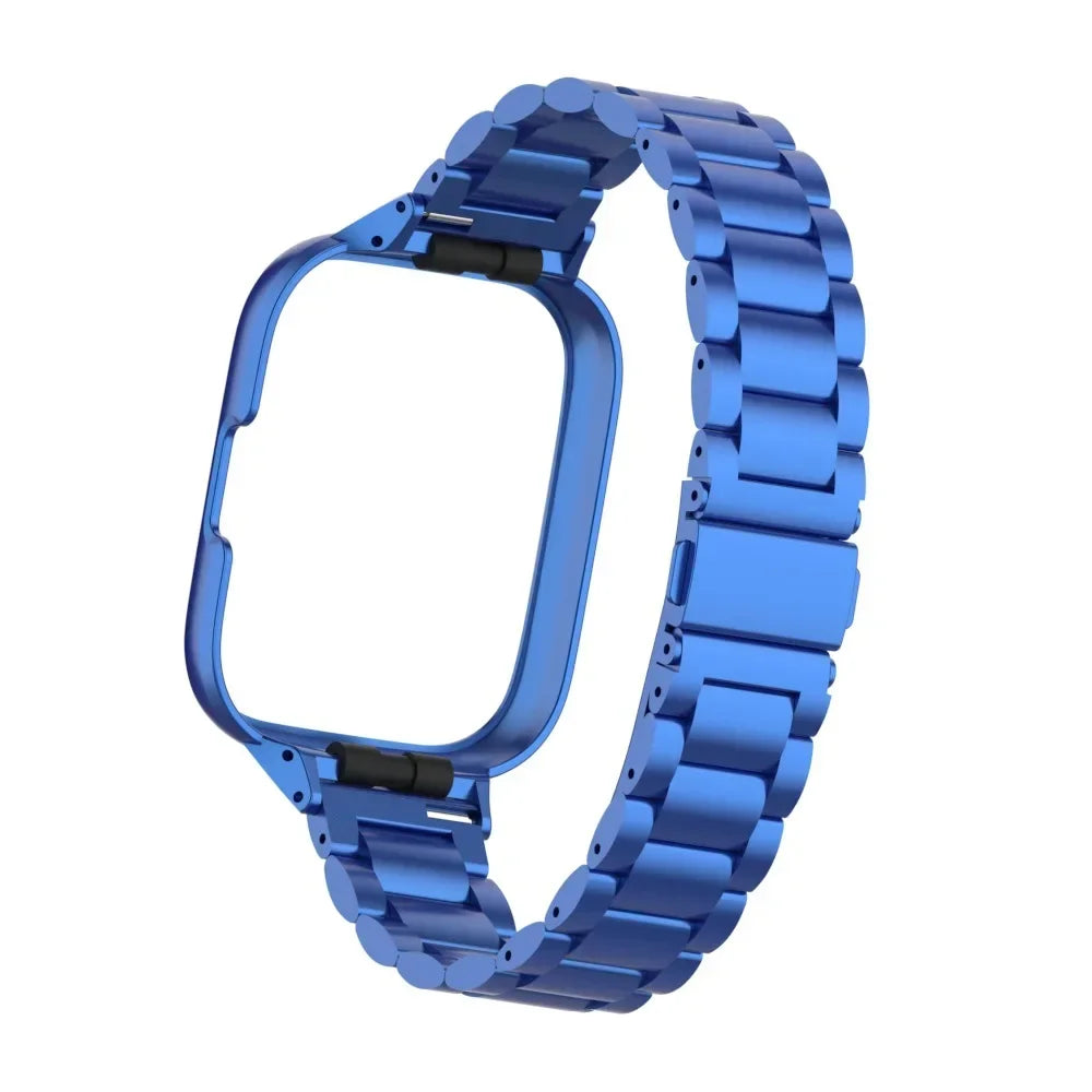 Stainless Steel Strap For Redmi Watch 3 Active Smart Watch Magnetic loop Bracelet Metal Case Protector Mi Watch lite Watchband Qme Blue Redmi Watch 3 Active