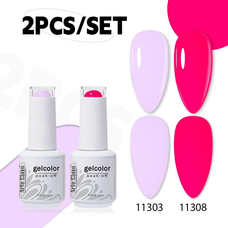 Arte Clavo Jelly Nail Gel Polish Supplies Purple Pink Red Blue Green