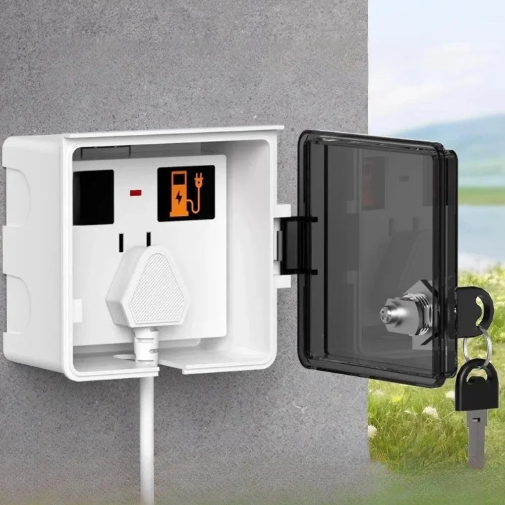 Outdoor Socket Box Anti-theft Waterproof Cover 86Type Lockable Qme