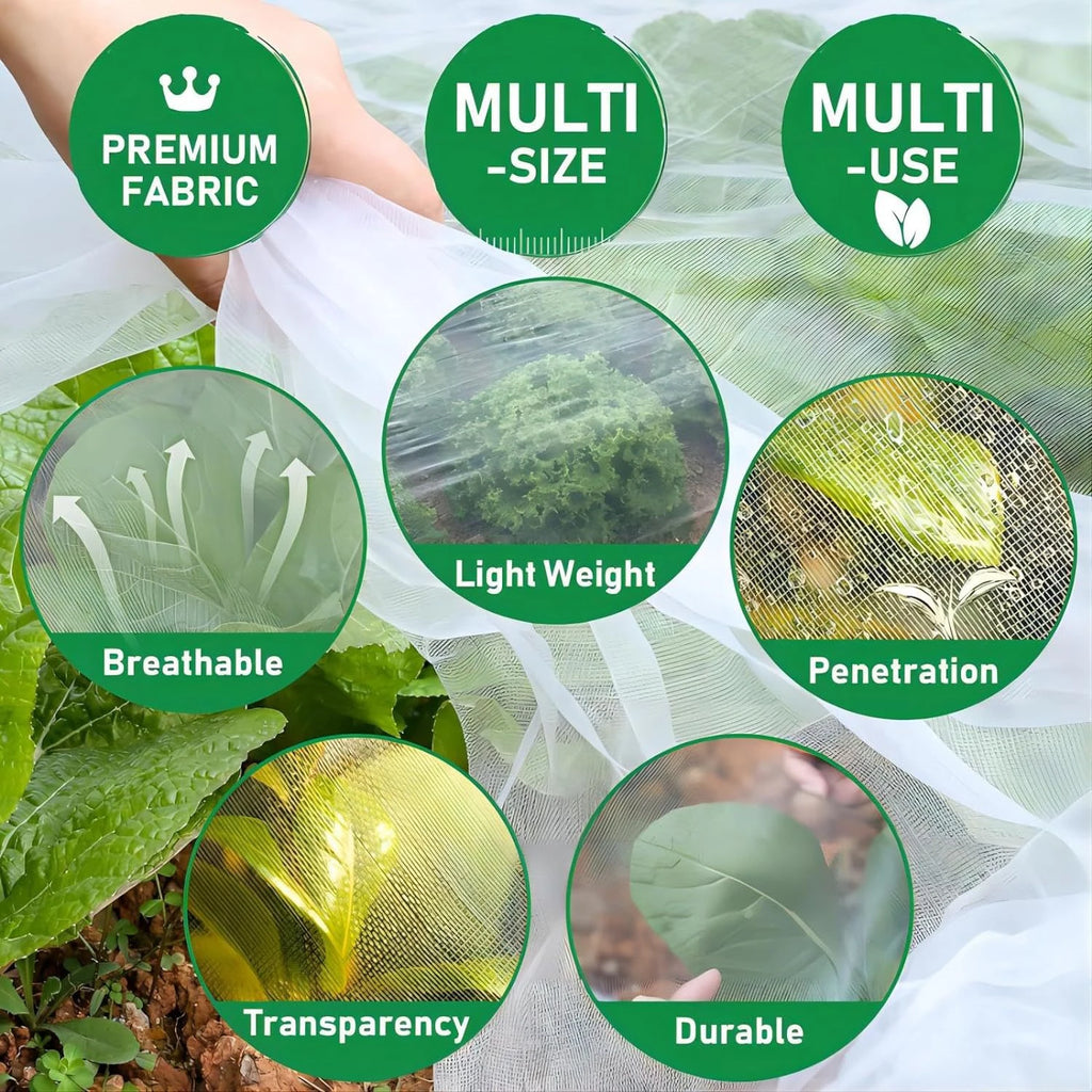 Garden Plant Insect Netting Vegetable, Flower and Fruit Care Cover Netting Pest Control Bird-proof 60 Mesh Protective Netting Qme