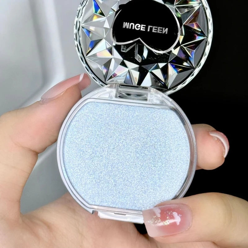 Galaxy Sapphire Highlighter Diamond Sparkle Cream for Eye & Face Glow Long Lasting & Blendable Highlight Cream Makeup Icy Blue Qme