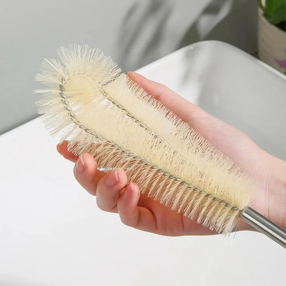 Kitchen Cleaning Tool Drink Bottles Glass Scrubbers Cleaning Brush Wooden Bottle Cleaning Brush With Long Handle For Baby Bottle Qme