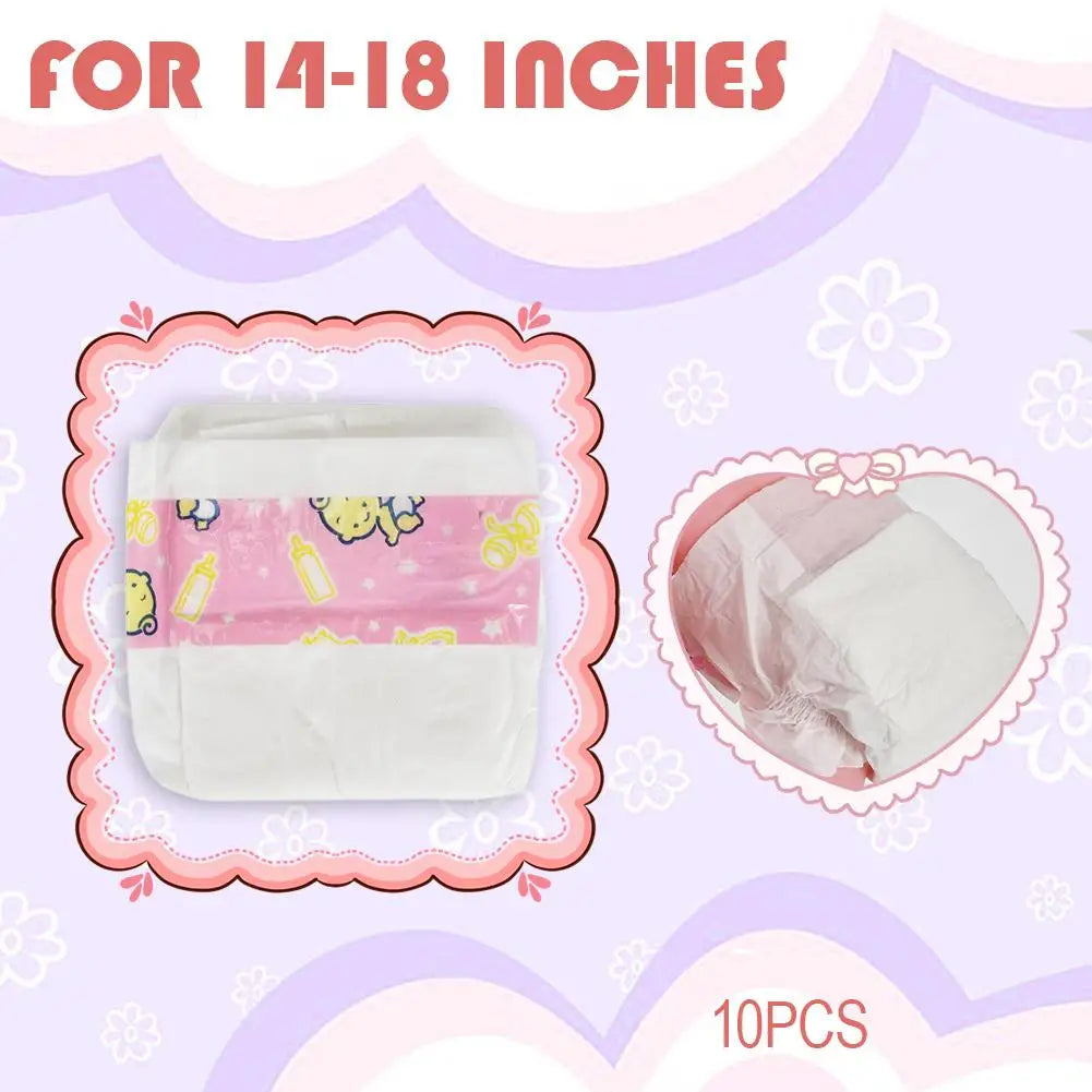 Baby Doll Diapers 10 Reborn Dolls Refill Reusable Aby Accessories Qme
