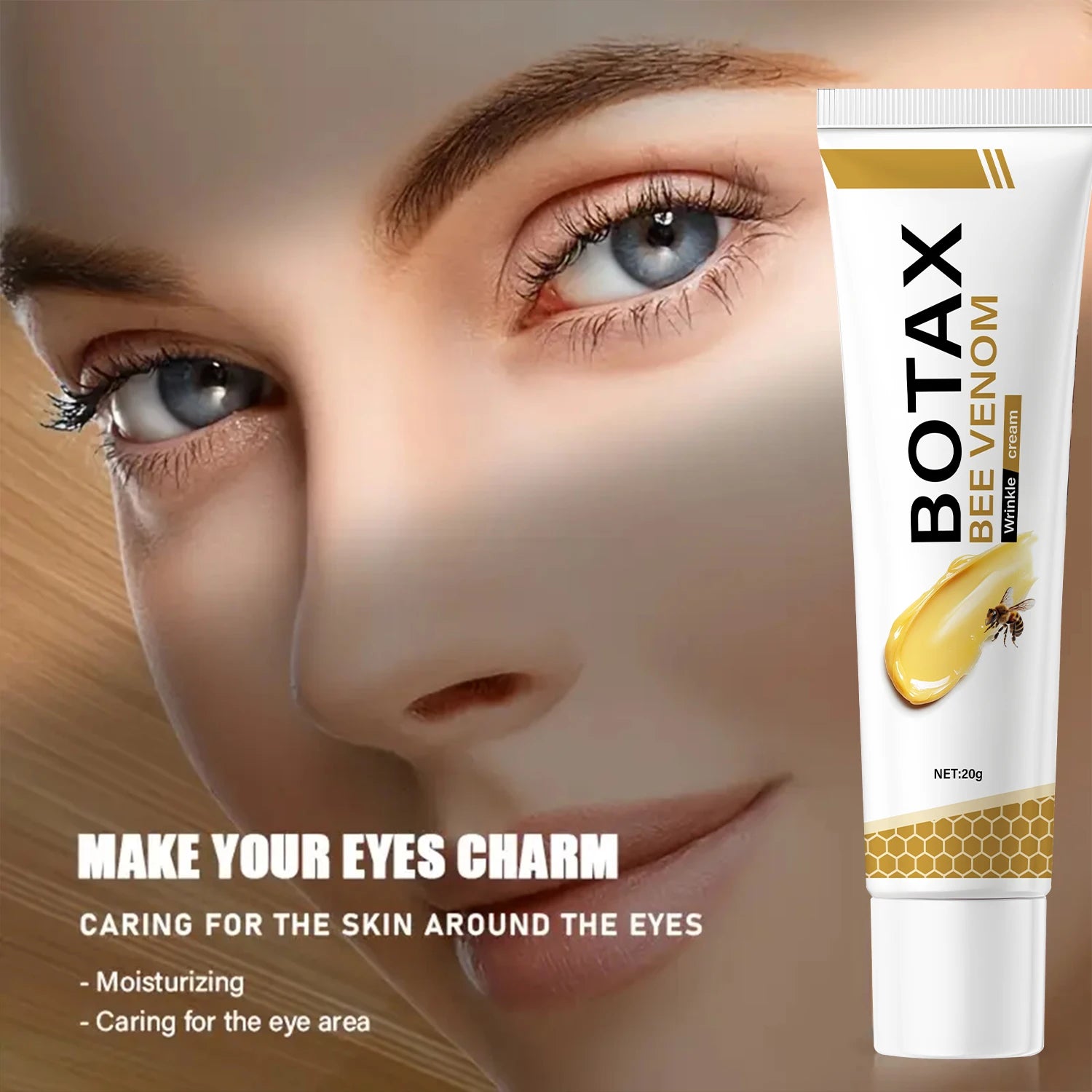 Botax Bee Venom Eye Cream - Lightweight, Moisturizing & Protective Formula for Elastic, Smooth & Youthful Skin Around Eyes. Qme