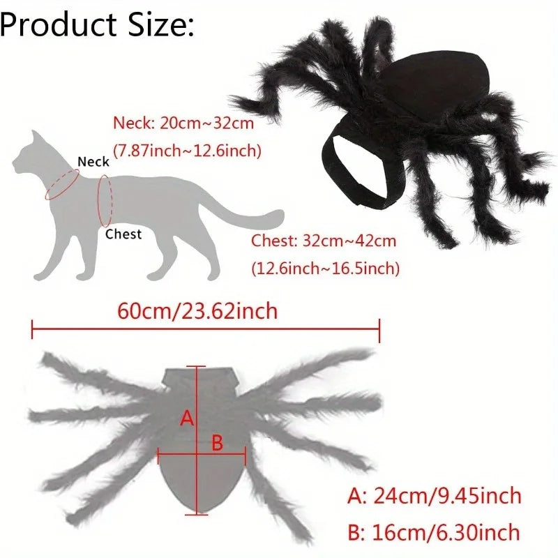 Halloween spider costume, dog and cat costume, role-playing costume, suitable for small dogs and cats, dress up accessories Qme