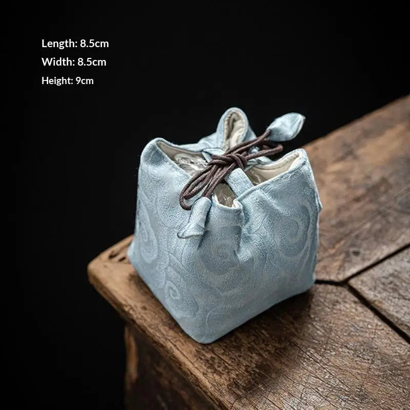 Chinese Style Tea Set Storage Bag Thickened Multi-functional Teapot Cloth Pouch Vintage Embroidered Candy Storage Bag Qme A7