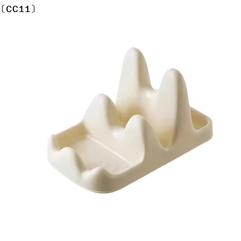 Kitchen Organizer Spatula Pot Lid Rack Shelf Plastic Spoon Rest Qme