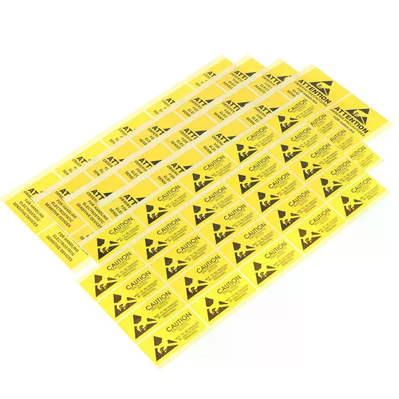 Attention Caution Sticky Sticker Adhesive Warning Label Reminder ESD Qme