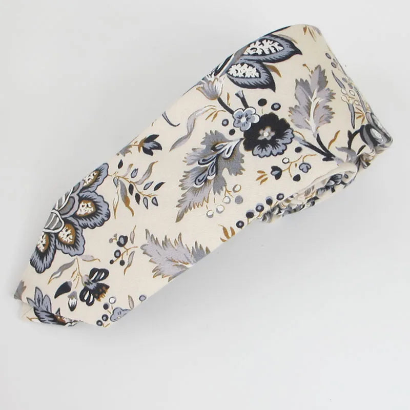 Floral Elegant Tie Men Women 100 Cotton Beautiful Flower Paisley Qme rt-5