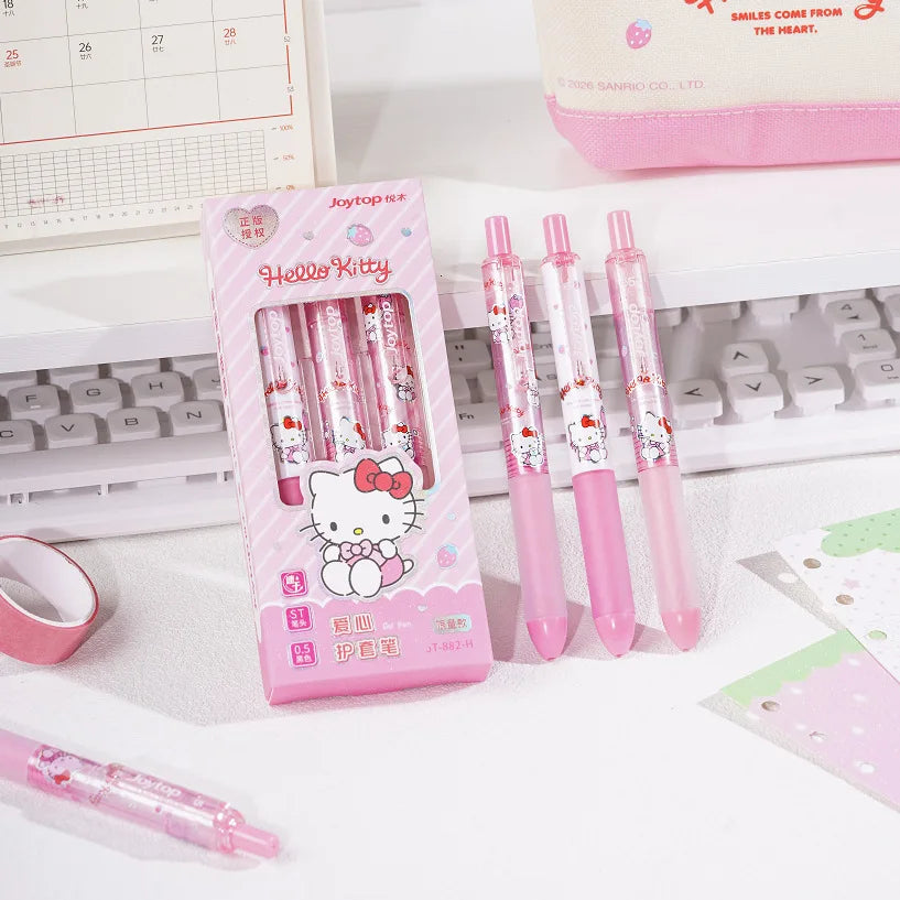 Hello Kitty Push-Button Ballpoint Pen Student ST: Easy to Write With Quick-Drying Black Ballpoint Pen Qme 1