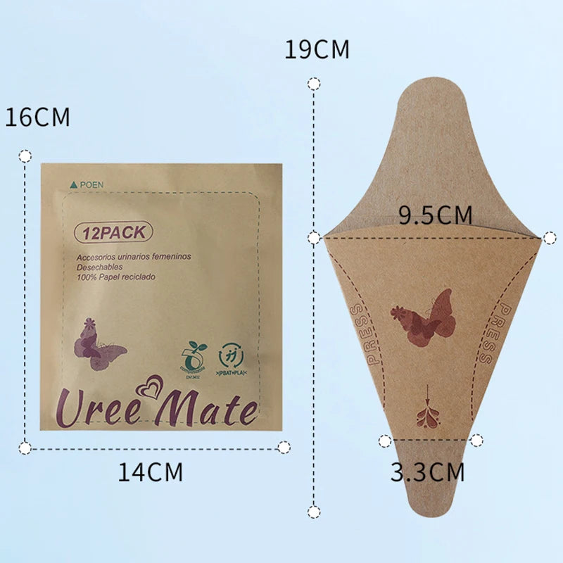 Disposable Paper Urinal Toilet Women Urination Device Funnel Outside Qme 12pcs