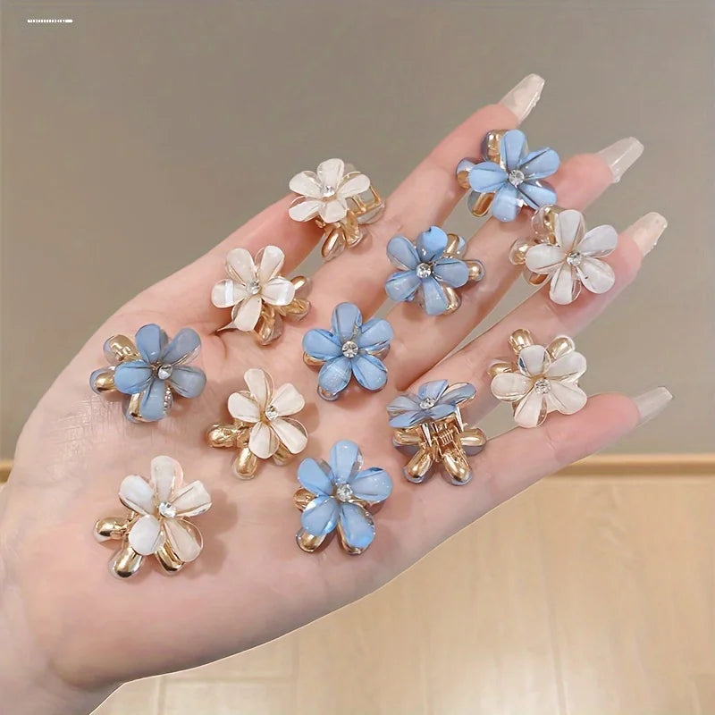 Mini alloy resin small flower small grab clip hair accessory small hair clip side clip bangs clip small hair clip Qme