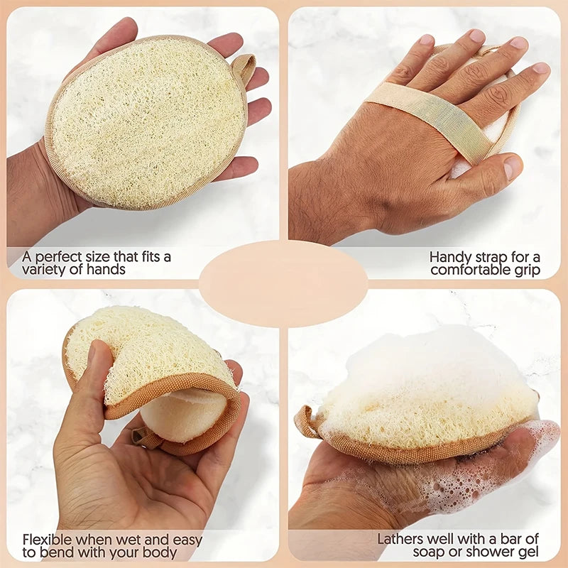 Natural Loofah Body Scrubber Soft Exfoliating Sponge Shower Bath Qme