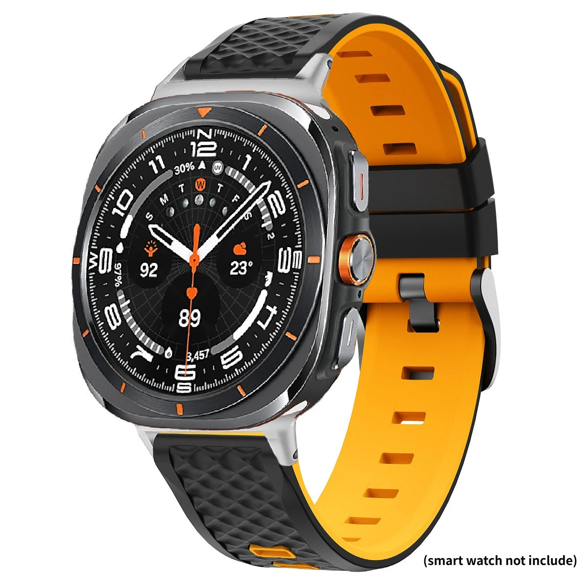 Silicone Straps for Samsung Galaxy Watch 9 Ultra2 47mm Sport Bracelet Correa for Galaxy Watch Ultra 47mm Wristband Accessories Qme Black Yellow Watch9 Ultra 2(2026)