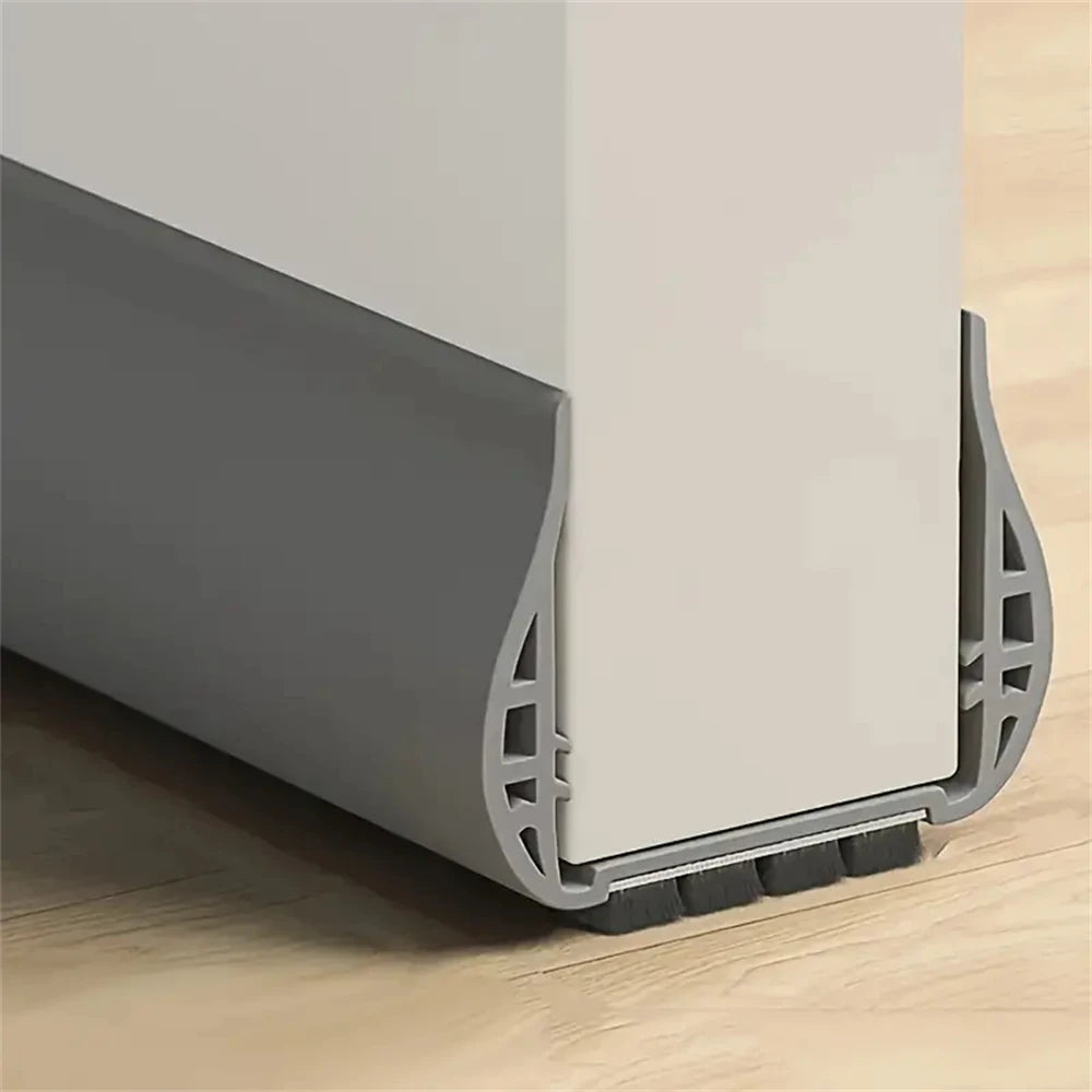 1-4pcs PVC Door Bottom Sealing Strip with Brush Multiple Dustproof Soundproof Washable Weather Strip Snap-In Mount Stripping Qme Grey(93cm) 4PCS(Recommend)