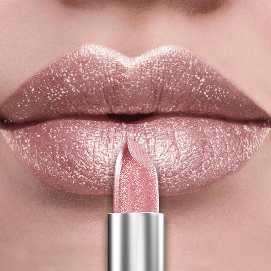 21Colors Bold Intense Glitter Shiny Metallic Lipstick Pearlescent Lip Qme 115