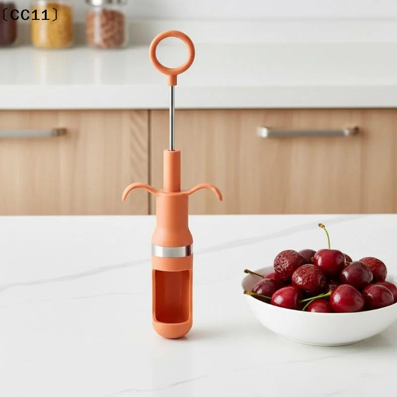 Cherry Pitter Fast One Second Pit Removal Non Slip Handle Red Date Qme