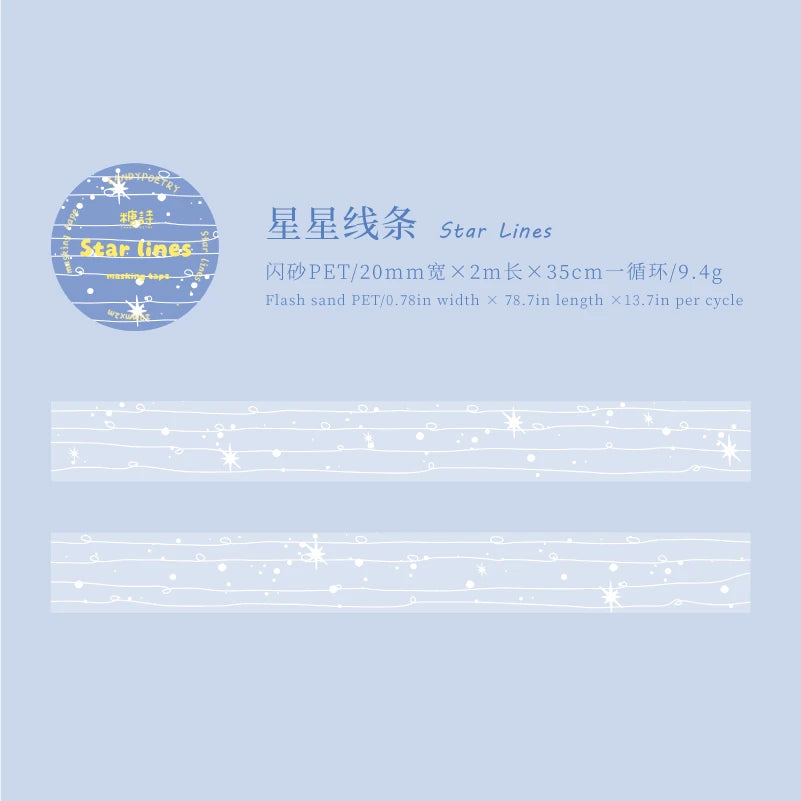 1Roll Colorful Polka Dot Star Glitter PET Tape Transparent for Scrapbooking Journaling Collage Decorate Phone Case Notebook Qme 5