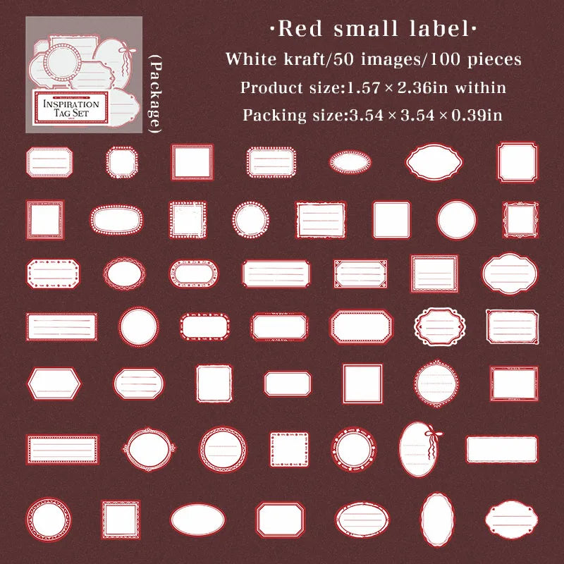 100 Sheets Large Blank Label Stickers for Personal Item Marking DIY Scrapbooking Guitar Phone Case Notebook Decoration Supplies Qme RD