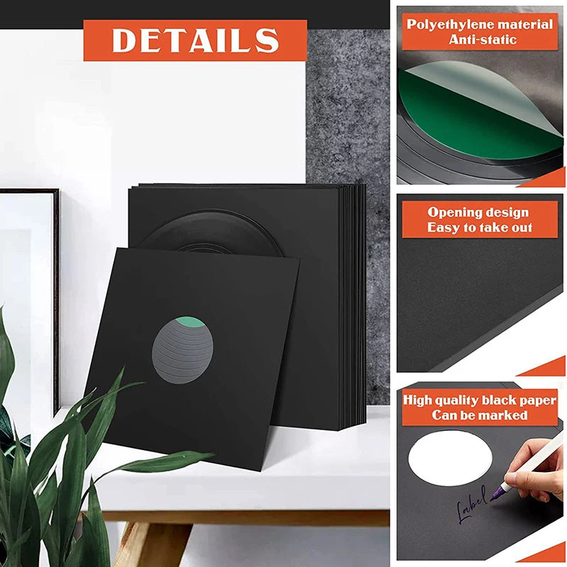 Vinyl Records Sleeves LP Record Cover Resealable Outer Composite Qme