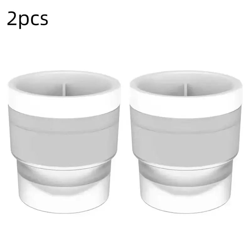 Ice Maker Food Grade Sphere Mold Stackable Slow Melting DIY Ball Qme White 2pcs