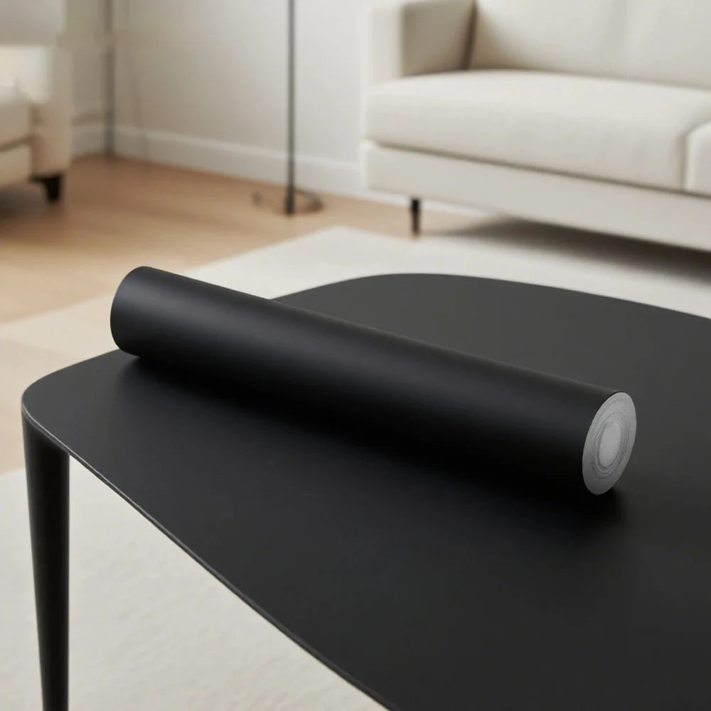 40cm Self-adhesive Film Matt Black Sticker Furniture Kitchen for Cupboards Table Wall DIY Renovation Wallpaper Qme